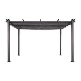 3x4M Aluminium Pergola Marquee with Retractable Roof – Garden Canopy - Low Angle