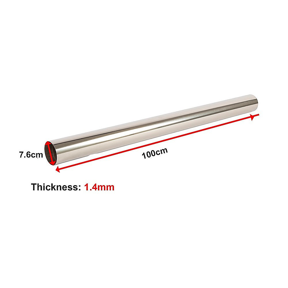 Universal 76mm Stainless Steel Exhaust Intake Pipe Polished Fitting