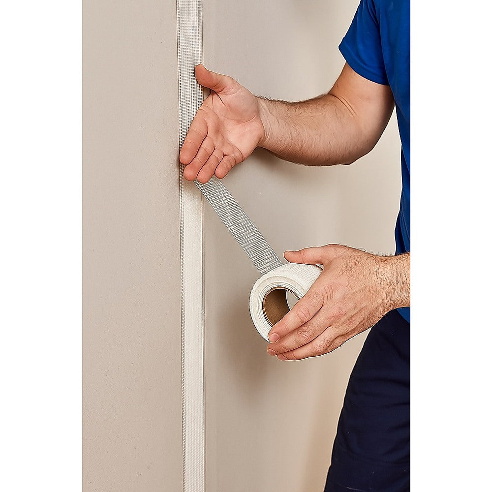 24-Pack Fibreglass Plasterboard Joint Tapes – 50mm x 90m Self-Adhesive Drywall Mesh Rolls