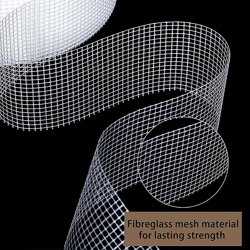 24-Pack Fibreglass Plasterboard Joint Tapes – 50mm x 90m Self-Adhesive Drywall Mesh Rolls