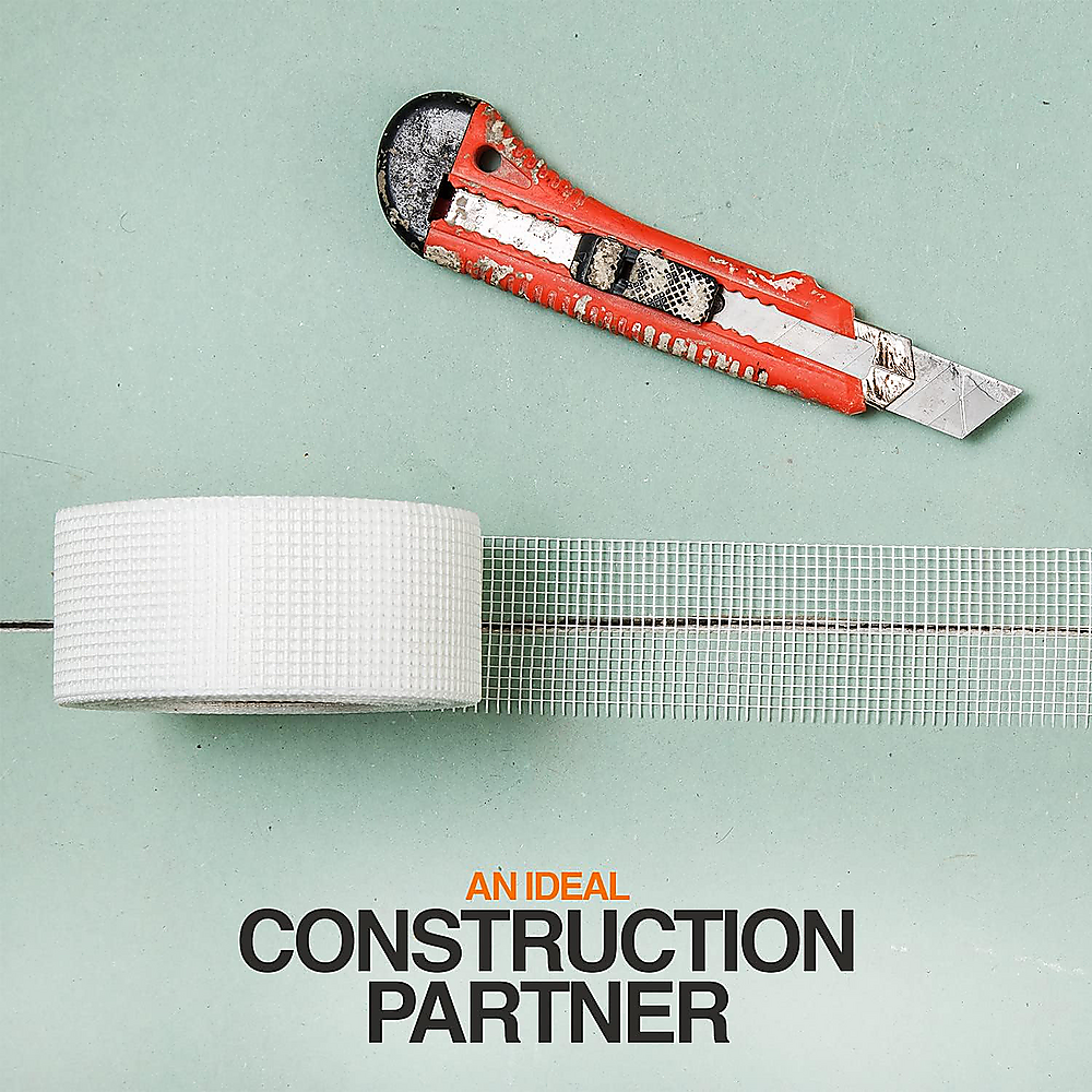 24-Pack Fibreglass Plasterboard Joint Tapes – 50mm x 90m Self-Adhesive Drywall Mesh Rolls