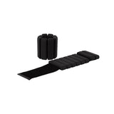 2-Piece Ankle & Wrist Weights – 1kg Pair Adjustable Workout Bangles (Black) - Rear View