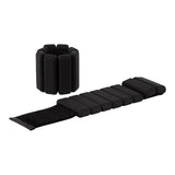 2-Piece Ankle & Wrist Weights – 2kg Pair Adjustable Workout Bangles (Black) - Rear View