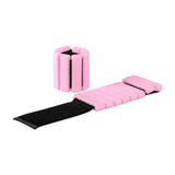 2-Piece Ankle & Wrist Weights – 1kg Pair Adjustable Workout Bangles (Pink) - Rear View