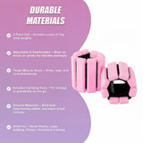 2-Piece Ankle & Wrist Weights – 1kg Pair Adjustable Workout Bangles (Pink) - Extra Image