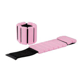 2-Piece Ankle & Wrist Weights – 2kg Pair Adjustable Workout Bangles (Pink) - Rear View