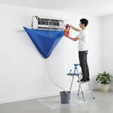 Waterproof AC Cleaning Cover Bag Kit – Leakproof Wash Bag for Wall Units - 45-Degree Angle