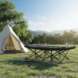 Camping Bed Elevated Cot with Mattress Foldable Outdoor Adult Sleeping - Close-Up Angle