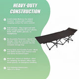 Camping Bed Elevated Cot with Mattress Foldable Outdoor Adult Sleeping - Extra Image