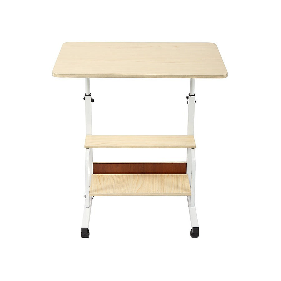 Height Adjustable Rolling Overbed Table 60cm Mobile Computer Desk