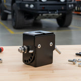 Adjustable Folding UHF Antennas Mount Bracket – Black Bullbar Clamp - 45-Degree Angle
