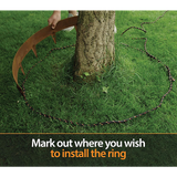 60cm Steel Garden Tree Ring with Spikes – Heavy-Duty Root Barrier & Edging - 45-Degree Angle