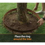 60cm Steel Garden Tree Ring with Spikes – Heavy-Duty Root Barrier & Edging - Close-Up Angle