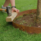60cm Steel Garden Tree Ring with Spikes – Heavy-Duty Root Barrier & Edging
