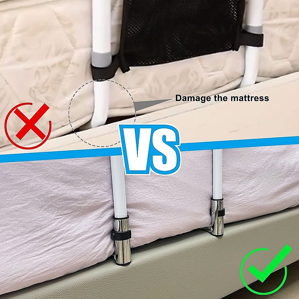 Adjustable Bed Rail – Bedside Handle with Storage Pocket & Safety Strap