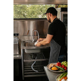 Freestanding Stainless Steel Kitchen Sink 120x50x79cm – Commercial Utility Wash Basin - Front View