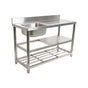 Freestanding Stainless Steel Kitchen Sink 120x50x79cm – Commercial Utility Wash Basin