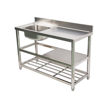 Freestanding Stainless Steel Kitchen Sink 120x50x79cm – Commercial Utility Wash Basin, image 4