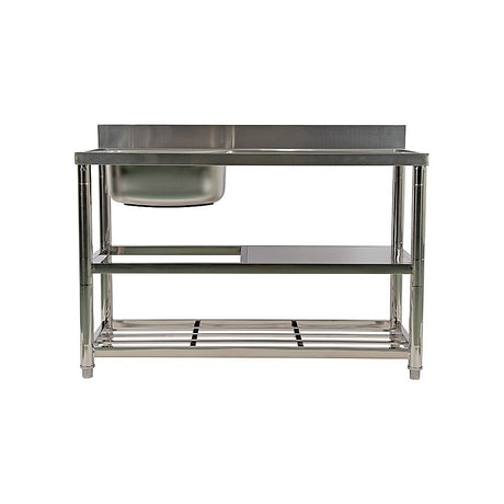 Freestanding Stainless Steel Kitchen Sink 120x50x79cm – Commercial Utility Wash Basin, image 6