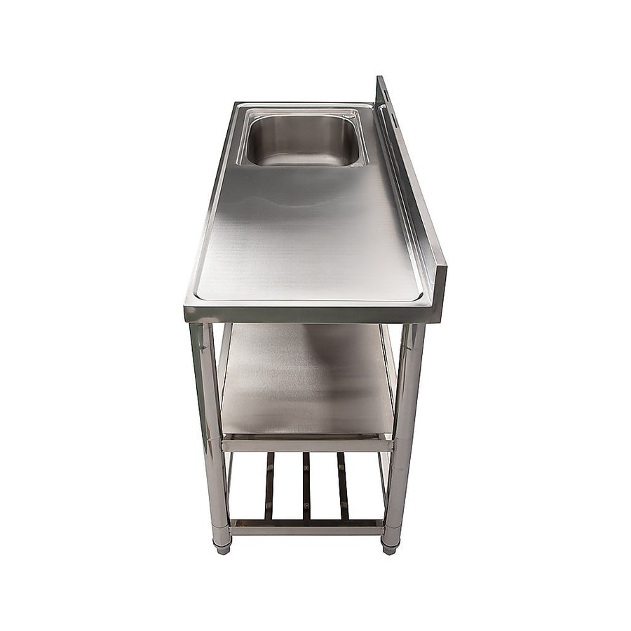 Freestanding Stainless Steel Kitchen Sink 120x50x79cm – Commercial Utility Wash Basin