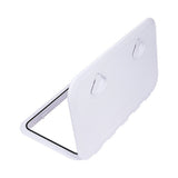 606 x 353mm White Boat Access Hatch – Marine Deck Inspection Lid for Boat, Yacht & RV Use - Close-Up Angle