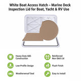 606 x 353mm White Boat Access Hatch – Marine Deck Inspection Lid for Boat, Yacht & RV Use - Extra Image