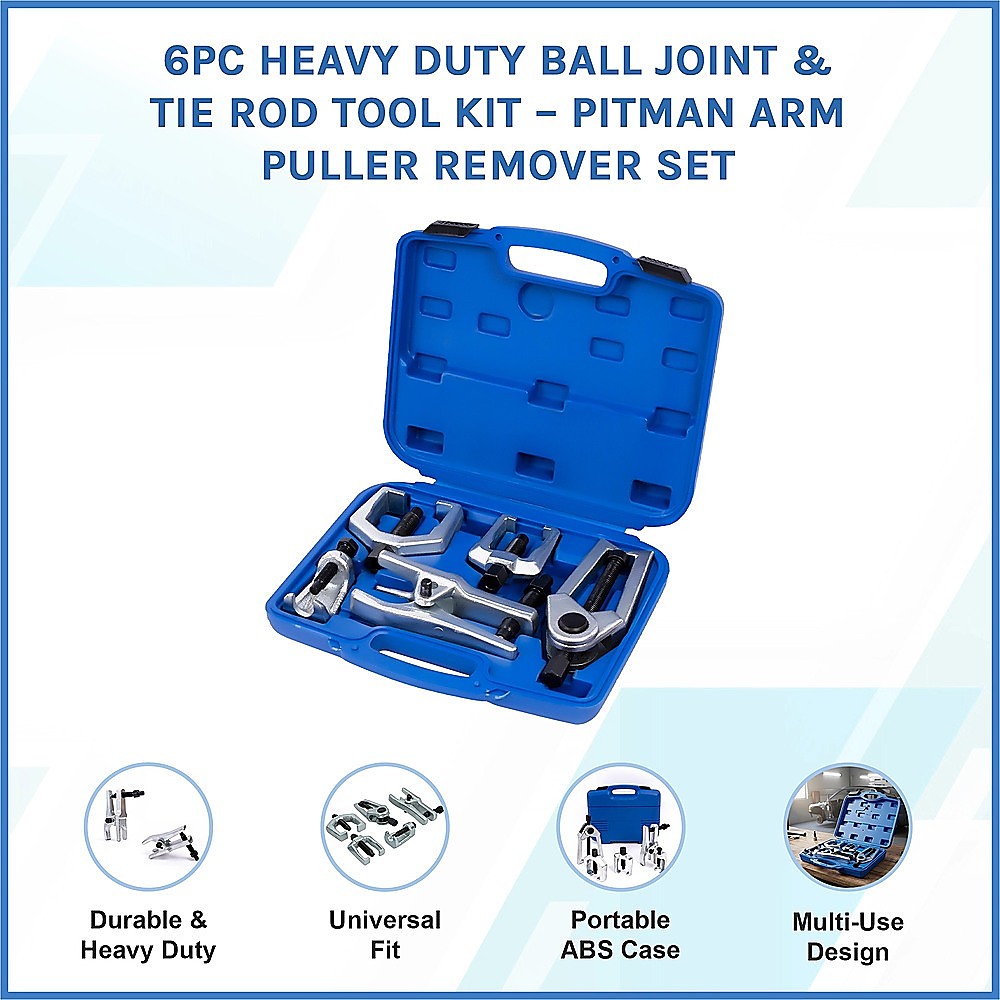 6pc Heavy Duty Ball Joint & Tie Rod Tool Kit – Pitman Arm Puller Remover Set