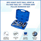 6pc Heavy Duty Ball Joint & Tie Rod Tool Kit – Pitman Arm Puller Remover Set