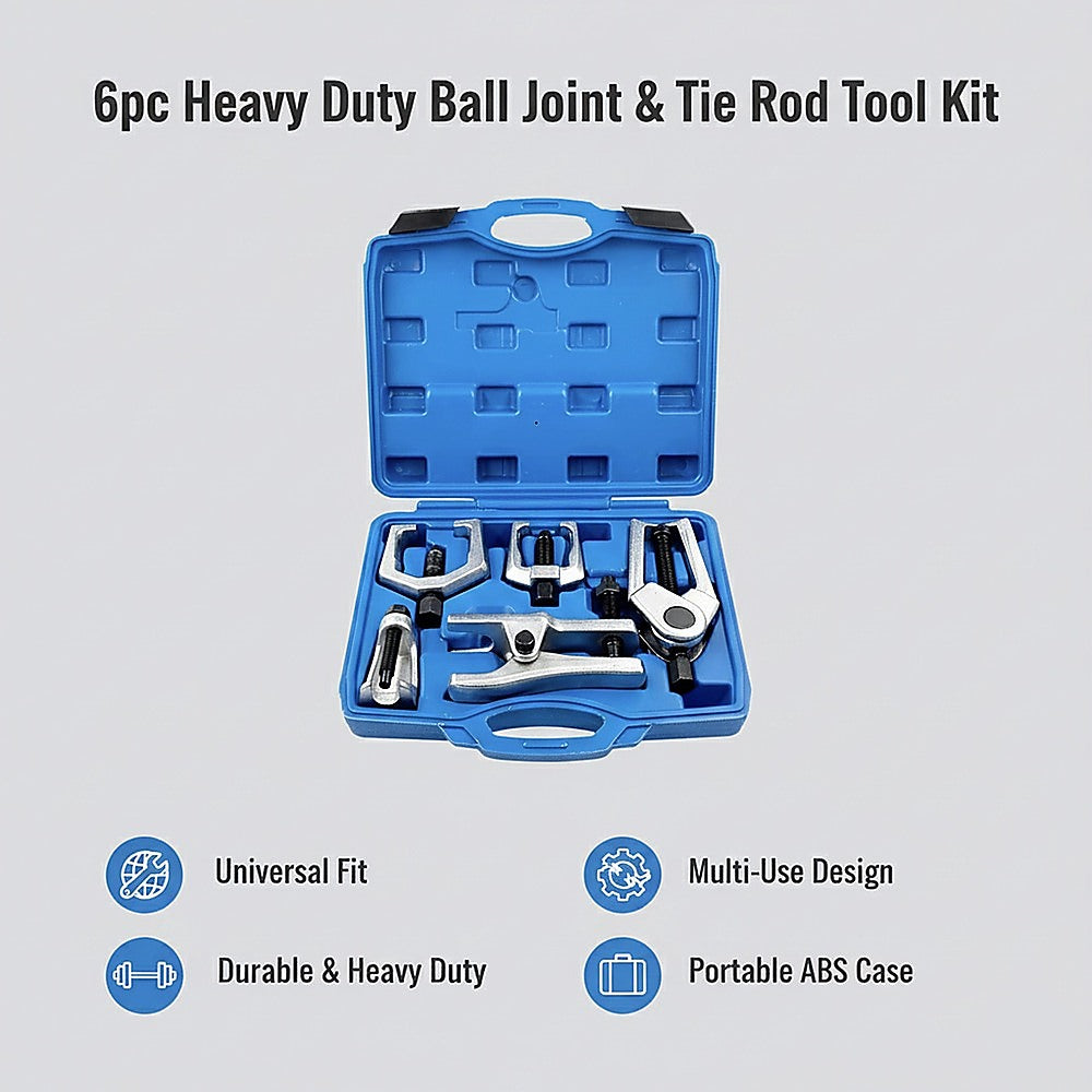 6pc Heavy Duty Ball Joint & Tie Rod Tool Kit – Pitman Arm Puller Remover Set