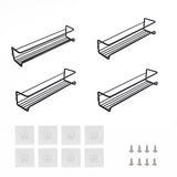 4pc Black Iron Wall Spice Rack – Kitchen Storage Shelf Set