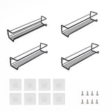 4pc Black Iron Wall Spice Rack – Kitchen Storage Shelf Set