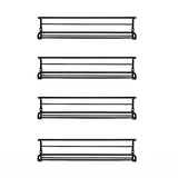 4pc Black Iron Wall Spice Rack – Kitchen Storage Shelf Set