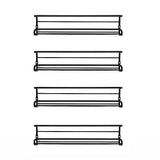 4pc Black Iron Wall Spice Rack – Kitchen Storage Shelf Set - Top-Down View