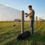 30m Black Chicken Wire Mesh Roll – Heavy Duty Aviary Netting & Garden Fencing for Poultry Enclosures - 45-Degree Angle