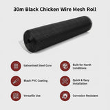 30m Black Chicken Wire Mesh Roll – Heavy Duty Aviary Netting & Garden Fencing for Poultry Enclosures