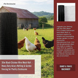 30m Black Chicken Wire Mesh Roll – Heavy Duty Aviary Netting & Garden Fencing for Poultry Enclosures - Extra Image