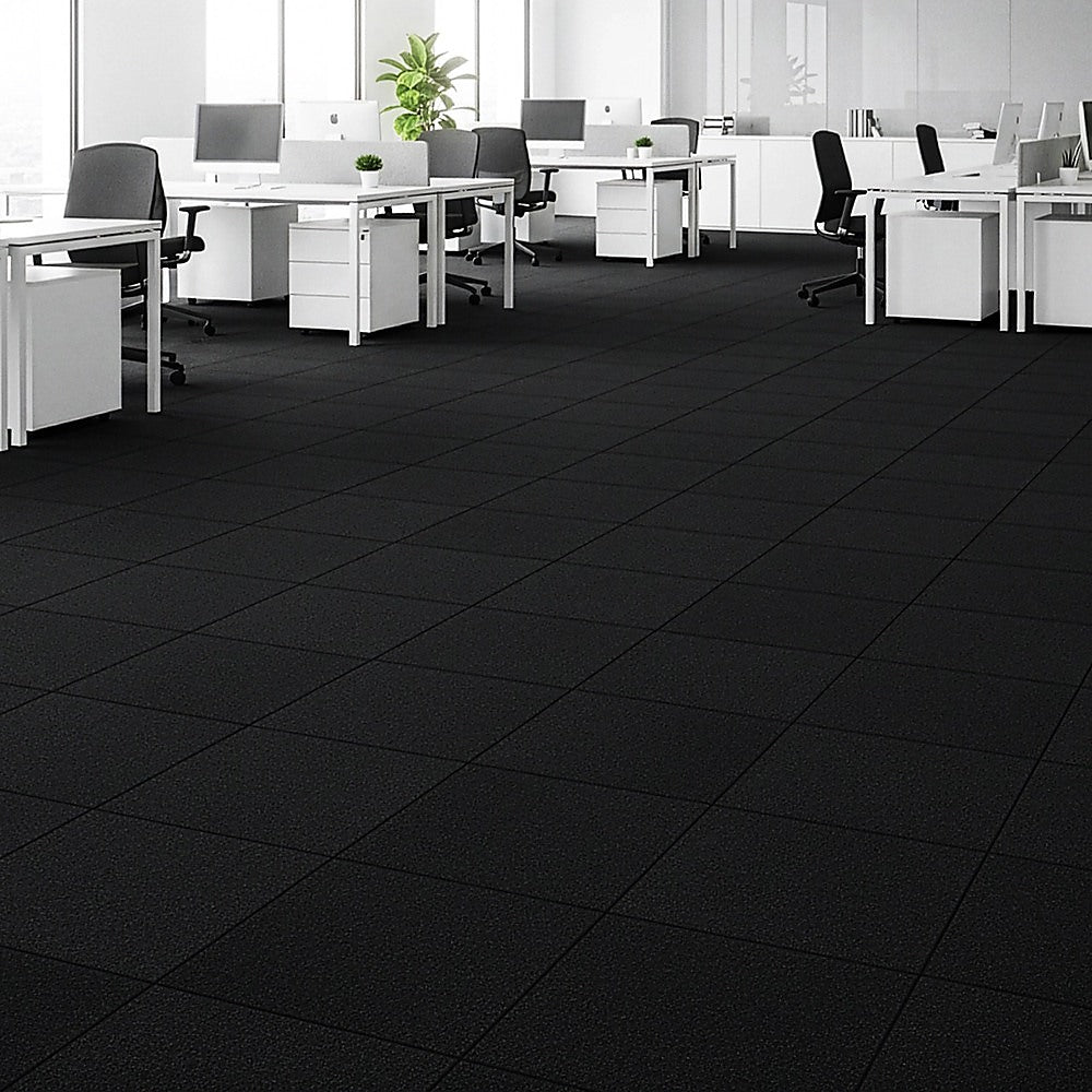 5m² Black Carpet Tiles Set – Commercial & Domestic Flooring for Office, Retail, Home