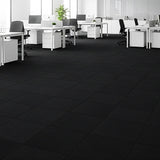 5m² Black Carpet Tiles Set – Commercial & Domestic Flooring for Office, Retail, Home - Rear View