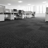 5m² Black Carpet Tiles Set – Commercial & Domestic Flooring for Office, Retail, Home - Front View