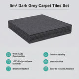 5m² Dark Grey Carpet Tiles Set – Commercial & Domestic Flooring for Office, Retail, Home - Extra Image