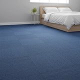5m² Blue Carpet Tiles Set – Commercial & Domestic Flooring for Office, Retail, Home - Front View
