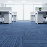 5m² Blue Carpet Tiles Set – Commercial & Domestic Flooring for Office, Retail, Home - Close-Up Angle