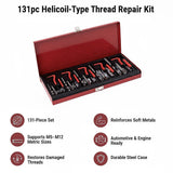 131pc Helicoil-Type Thread Repair Kit – Metric Insert Tool Set for Damaged Threads