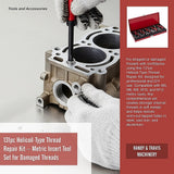 131pc Helicoil-Type Thread Repair Kit – Metric Insert Tool Set for Damaged Threads - Extra Image