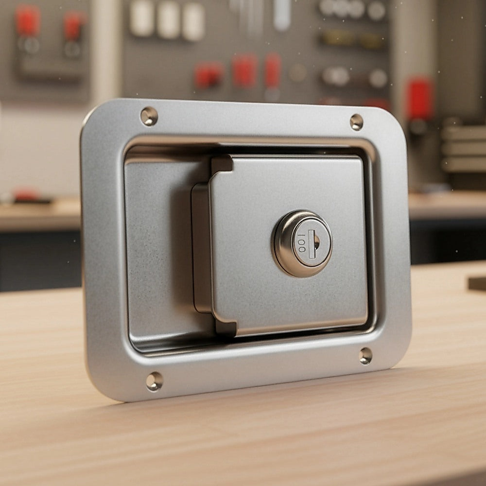 4 x Toolbox Lock Steel Paddle Handles – Heavy Duty Trailer Door Latch Set for Ute & Tool Cabinets