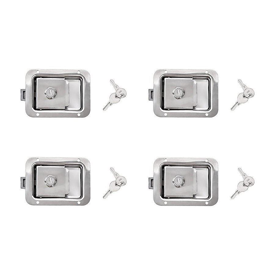 4 x Toolbox Lock Steel Paddle Handles – Heavy Duty Trailer Door Latch Set for Ute & Tool Cabinets