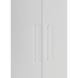 3 Door White Wardrobe – White Handles, Hanging Rail & Shelves - Side View