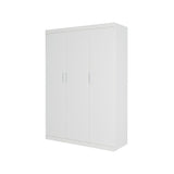 3 Door White Wardrobe – White Handles, Hanging Rail & Shelves - Top-Down View