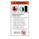 3 Door White Wardrobe – Black Handles, Hanging Rail & Shelves - Low Angle