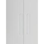 4 Door White Wardrobe Cabinet – Hanging Rail, Shelves & White Handles